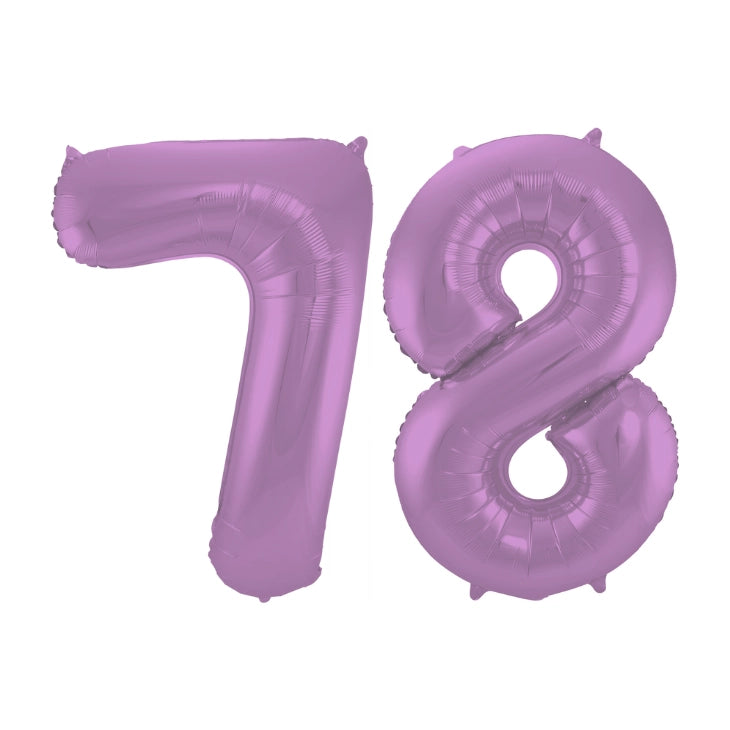 Folieballon 78 jaar metallic paars 86cm