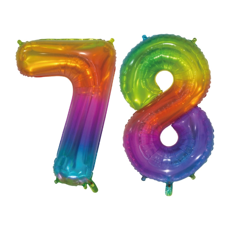 Folieballon 78 jaar Regenboog 76cm