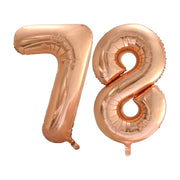 Folieballon 78 jaar Rose Goud 66cm