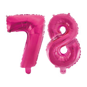 Folieballon 78 jaar roze 41cm