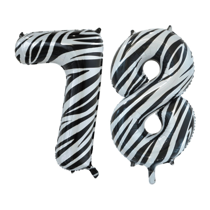 Folieballon 78 jaar zebra 86cm