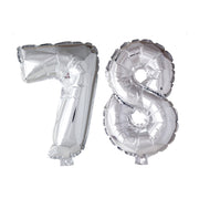 Folieballon 78 jaar Zilver 66cm