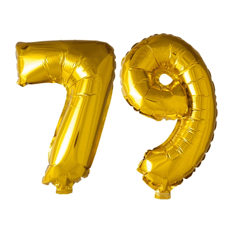 Folieballon 79 jaar Goud 41cm
