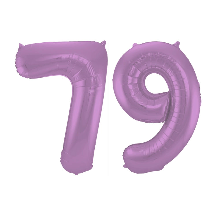 Folieballon 79 jaar metallic paars 86cm