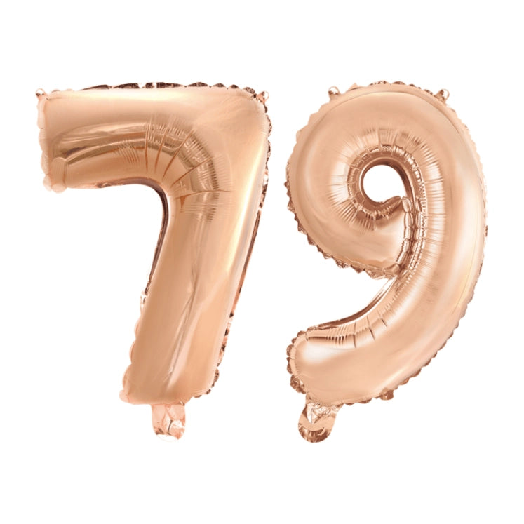 Folieballon 79 jaar Rosé Goud 41cm