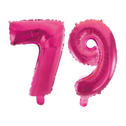 Folieballon 79 jaar roze 86cm