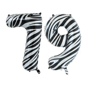Folieballon 79 jaar zebra 86cm