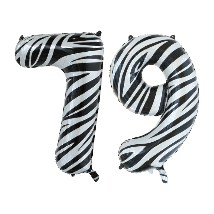 Folieballon 79 jaar zebra 86cm