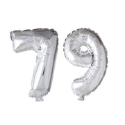 Folieballon 79 jaar zilver 41cm