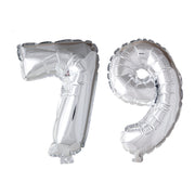 Folieballon 79 jaar Zilver 66cm