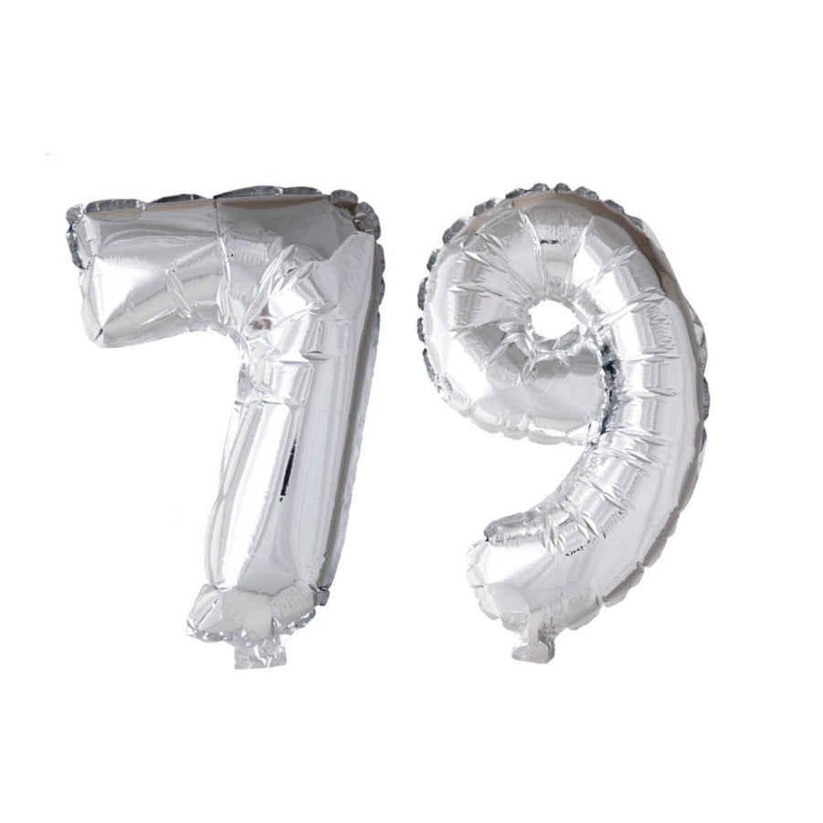 Folieballon 79 jaar zilver 86cm