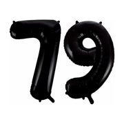 Folieballon 79 jaar zwart 86cm