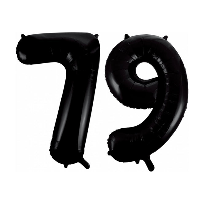 Folieballon 79 jaar zwart 86cm