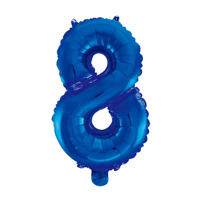 Folieballon 8 jaar blauw 86cm
