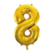 Folieballon 8 jaar Goud 66cm