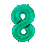 Folieballon 8 jaar metallic groen 86cm