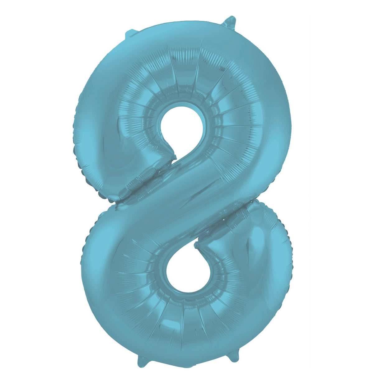 Folieballon 8 jaar metallic pastel blauw mat 86cm