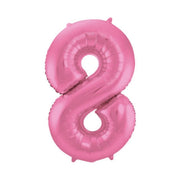 Folieballon 8 jaar metallic roze mat 86cm