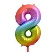 Folieballon 8 jaar Regenboog 86cm