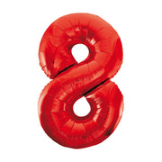 Folieballon 8 jaar rood 86cm
