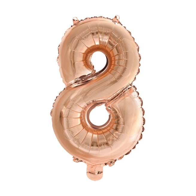 Folieballon 8 jaar Rosé Goud 41cm