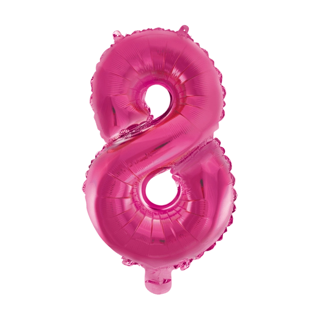 Folieballon 8 jaar roze 41cm