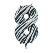 Folieballon 8 jaar zebra 86cm