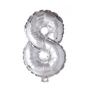 Folieballon 8 jaar zilver 41cm