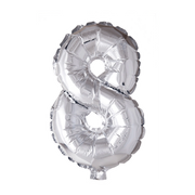 Folieballon 8 jaar zilver 86cm