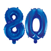 Folieballon 80 jaar blauw 41cm