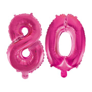 Folieballon 80 jaar roze 41cm