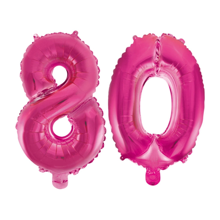 Folieballon 80 jaar roze 86cm