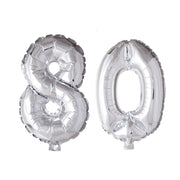 Folieballon 80 jaar zilver 41cm