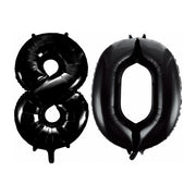 Folieballon 80 jaar zwart 86cm