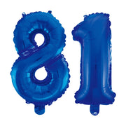 Folieballon 81 jaar blauw 86cm