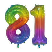 Folieballon 81 jaar Regenboog 76cm