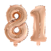 Folieballon 81 jaar Rosé Goud 41cm
