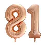 Folieballon 81 jaar Rose Goud 66cm