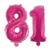 Folieballon 81 jaar roze 86cm
