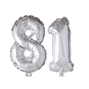 Folieballon 81 jaar zilver 41cm