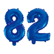 Folieballon 82 jaar blauw 41cm