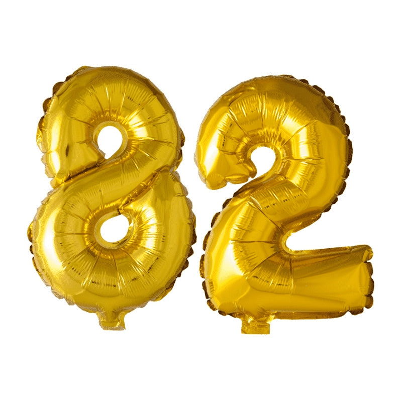 Folieballon 82 jaar Goud 41cm