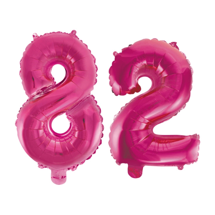 Folieballon 82 jaar roze 41cm