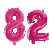 Folieballon 82 jaar roze 86cm