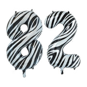 Folieballon 82 jaar zebra 86cm