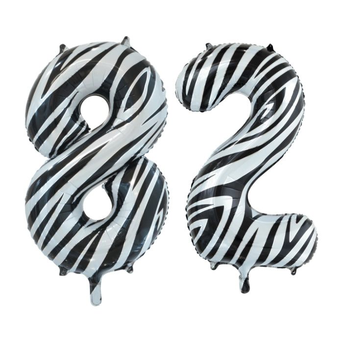 Folieballon 82 jaar zebra 86cm