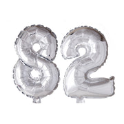 Folieballon 82 jaar Zilver 66cm
