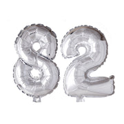Folieballon 82 jaar zilver 86cm