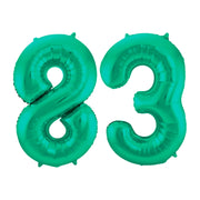Folieballon 83 jaar metallic groen 86cm