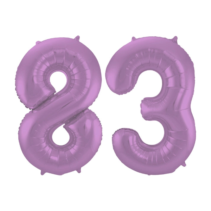 Folieballon 83 jaar metallic paars 86cm